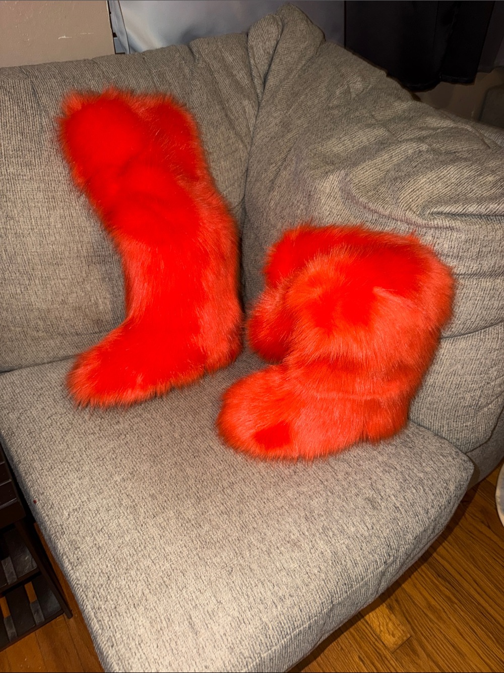 BNWOT Bright Orange Faux Fur Knee High Boot Unbranded size 9